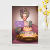 Colorful Marie Antoinette Birthday Cake Kaart (Gele Bloem)