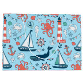 Colorful Marine Life & Nautical Boat Anchor Groot Cadeauzakje (Achterkant)