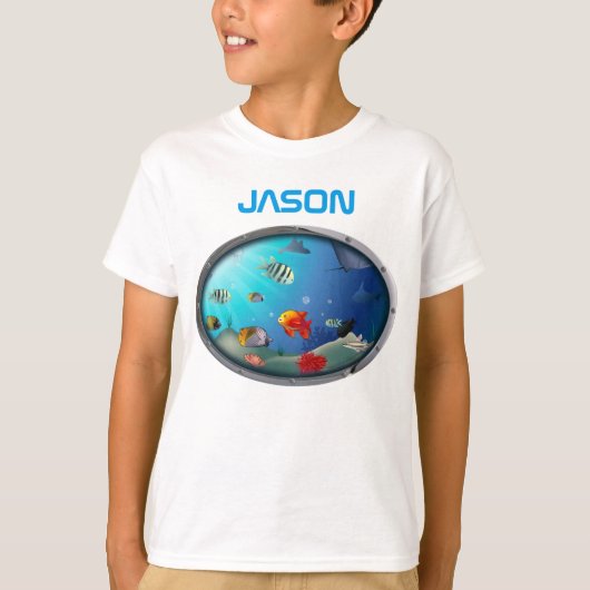 Colorful Marine Life Scene T-shirt (Voorkant)