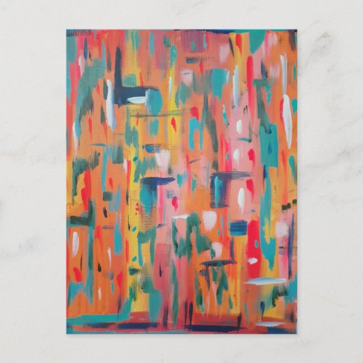 Colorful Mark Making Abstract Briefkaart (Voorkant)