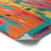 Colorful Mark Making Abstracte Art Poster (Hoek)