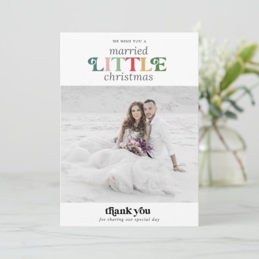 Colorful Married Little Kerstdank Feestdagenkaart (Staand voorkant)