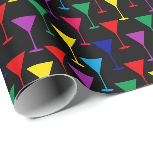 Colorful Martini Cocktail Pattern Cadeaupapier (Rol Hoek)