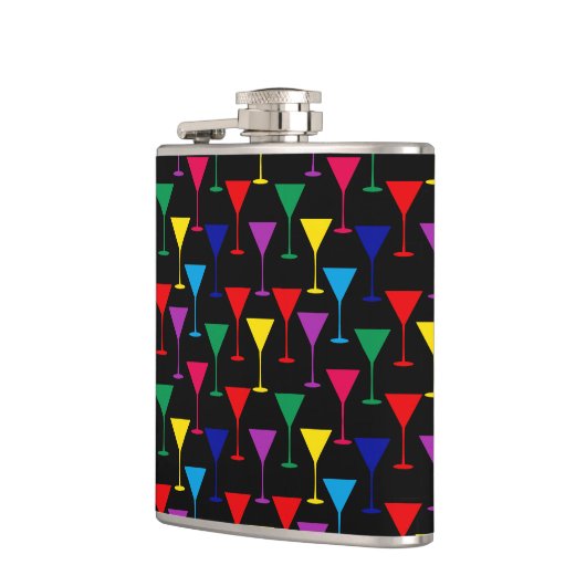 Colorful Martini Cocktail Pattern Heupfles (Links)