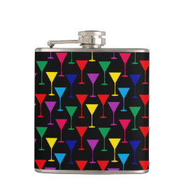Colorful Martini Cocktail Pattern Heupfles