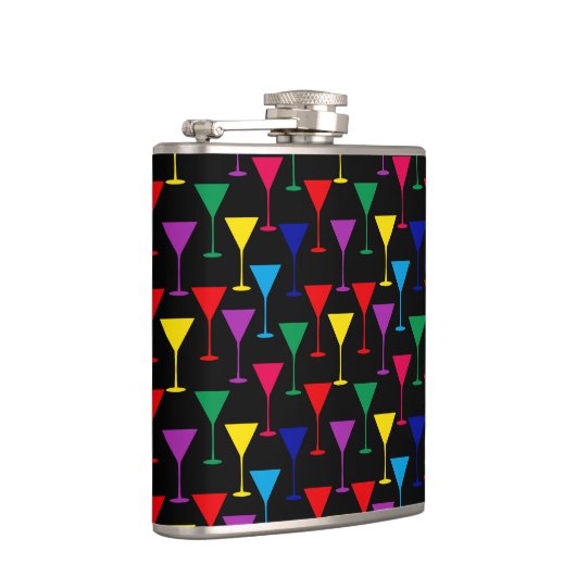 Colorful Martini Cocktail Pattern Heupfles (Rechts)