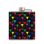 Colorful Martini Cocktail Pattern Heupfles (Achterkant)