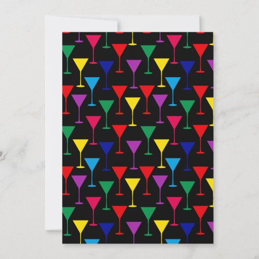 Colorful Martini Cocktail Pattern Kaart (Achterkant)