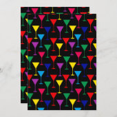 Colorful Martini Cocktail Pattern Kaart (Voorkant / Achterkant)