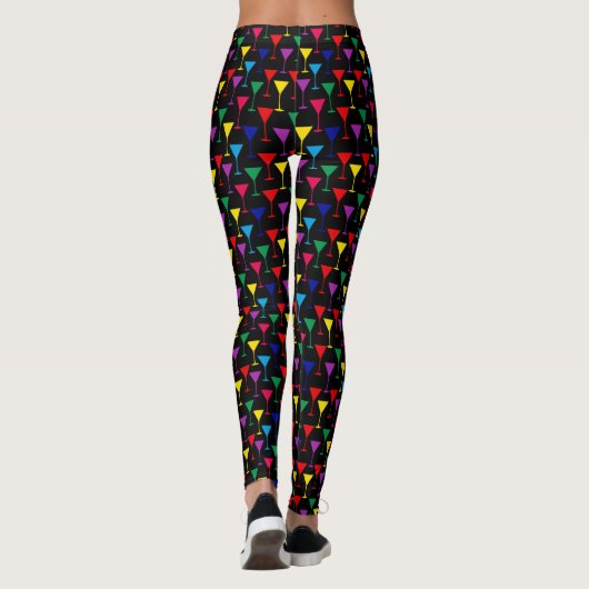 Colorful Martini Cocktail Pattern Leggings (Achterkant)