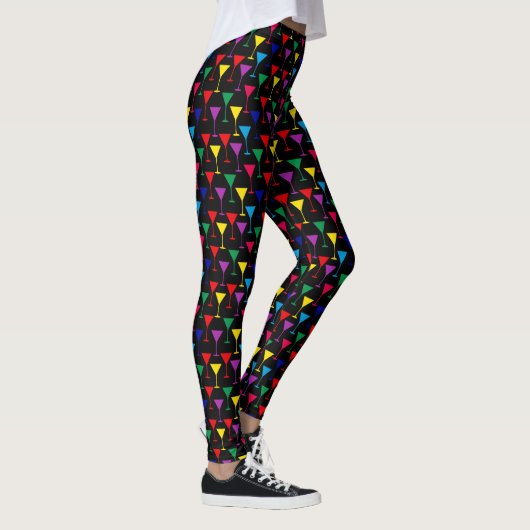 Colorful Martini Cocktail Pattern Leggings (Rechts)