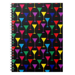 Colorful Martini Cocktail Pattern Notitieboek