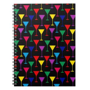 Colorful Martini Cocktail Pattern Notitieboek