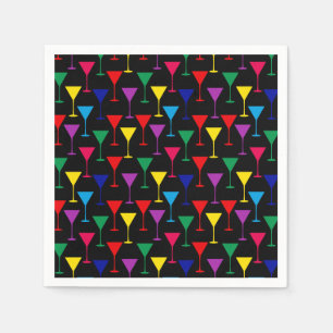 Colorful Martini Cocktail Pattern Servet