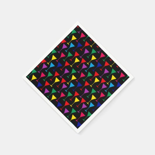 Colorful Martini Cocktail Pattern Servet (Hoek)