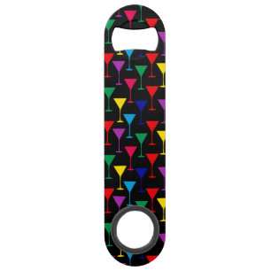 Colorful Martini Cocktail Pattern Speed Flessenopener