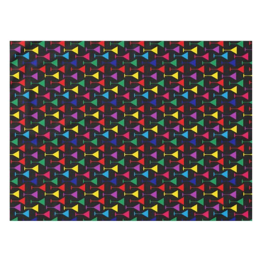 Colorful Martini Cocktail Pattern Tafelkleed (Voorkant (Horizontaal))