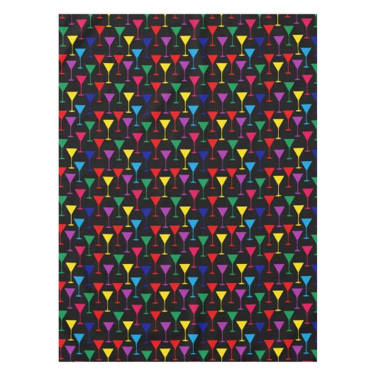 Colorful Martini Cocktail Pattern Tafelkleed (Voorkant)