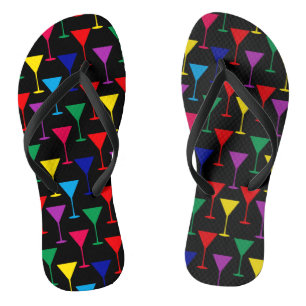 Colorful Martini Cocktail Pattern Teenslippers