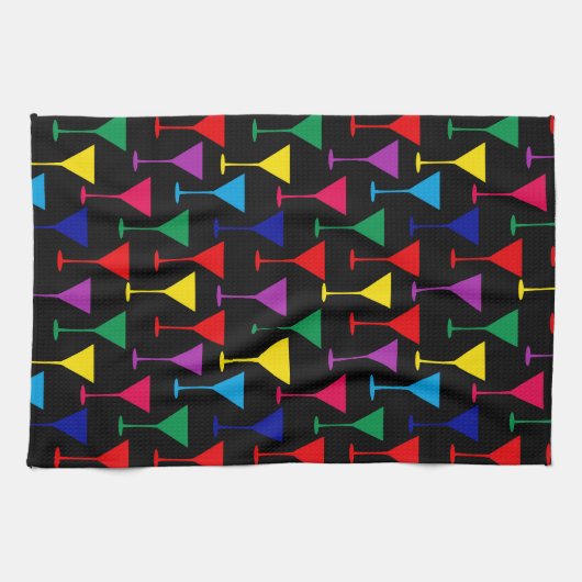 Colorful Martini Cocktail Pattern Theedoek (Horizontaal)