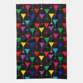 Colorful Martini Cocktail Pattern Theedoek (Verticaal)