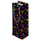 Colorful Martini Cocktail Pattern Wijn Cadeautas (Achterkant Gekanteld)