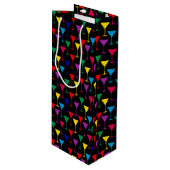 Colorful Martini Cocktail Pattern Wijn Cadeautas (Voorkant Gekanteld)