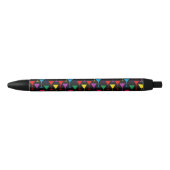Colorful Martini Cocktail Pattern Zwarte Inkt Pen (Voorkant)