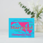 Colorful Maryland State Pride Map Silhouette Briefkaart (Staand voorkant)