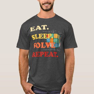 Colorful Math Candy Cubes Eat Sleep Solve Repeat  T-shirt