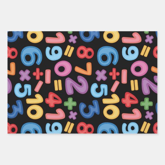 Colorful Math & School Numbers & Clips Inpakpapier Vel (Voorkant 2)