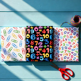Colorful Math & School Numbers & Clips Inpakpapier Vel