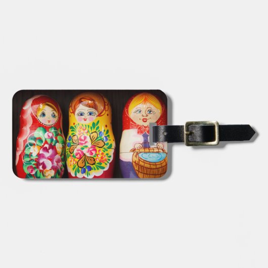 Colorful Matryoshka Dolls Bagagelabel (Voorkant horizontaal)
