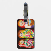 Colorful Matryoshka Dolls Bagagelabel (Achterkant verticaal)