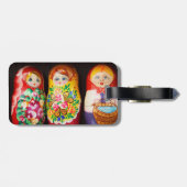 Colorful Matryoshka Dolls Bagagelabel (Achterkant horizontaal)