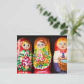 Colorful Matryoshka Dolls Briefkaart (Staand voorkant)