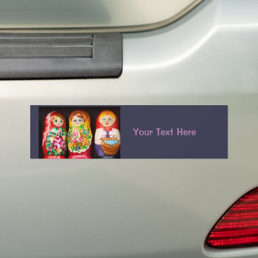 Colorful Matryoshka Dolls Bumpersticker (Op auto)