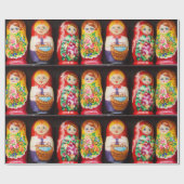 Colorful Matryoshka Dolls Cadeaupapier (Vlak)