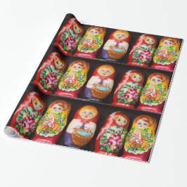 Colorful Matryoshka Dolls Cadeaupapier