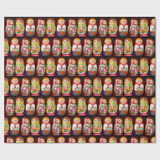 Colorful Matryoshka Dolls Cadeaupapier (Vlak)