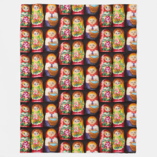Colorful Matryoshka Dolls Fleece Blanket Deken