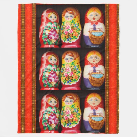 Colorful Matryoshka Dolls Fleece Blanket Deken (Voorkant)