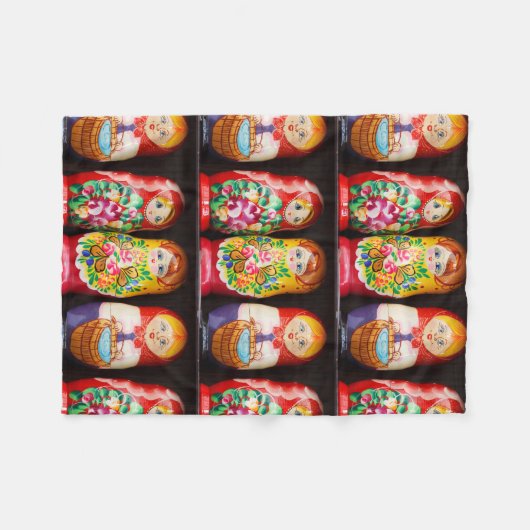 Colorful Matryoshka Dolls Fleece Deken (Voorkant (Horizontaal))