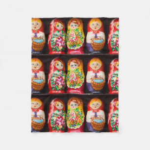 Colorful Matryoshka Dolls Fleece Deken