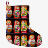 Colorful Matryoshka Dolls Grote Kerstsok (Voorkant)