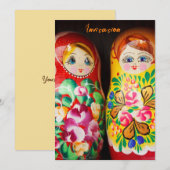 Colorful Matryoshka Dolls Kaart (Voorkant / Achterkant)