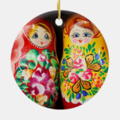 Colorful Matryoshka Dolls Keramisch Ornament (Achterkant)