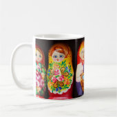 Colorful Matryoshka Dolls Koffiemok (Links)