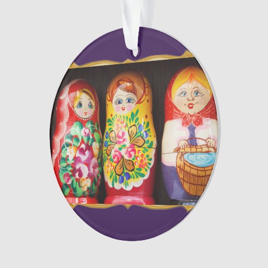 Colorful Matryoshka Dolls Ornament (voorkant)