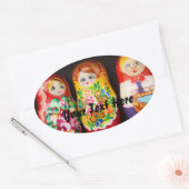 Colorful Matryoshka Dolls Ovale Sticker (Envelop)